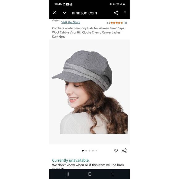 Vintage Accessories - Comhats grey pageboy y2k cap hat wool blend preppy academia hipster indie